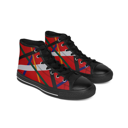 Men's Classic Sneakers — a bold geometric image from the painting RED by Dean Crozier