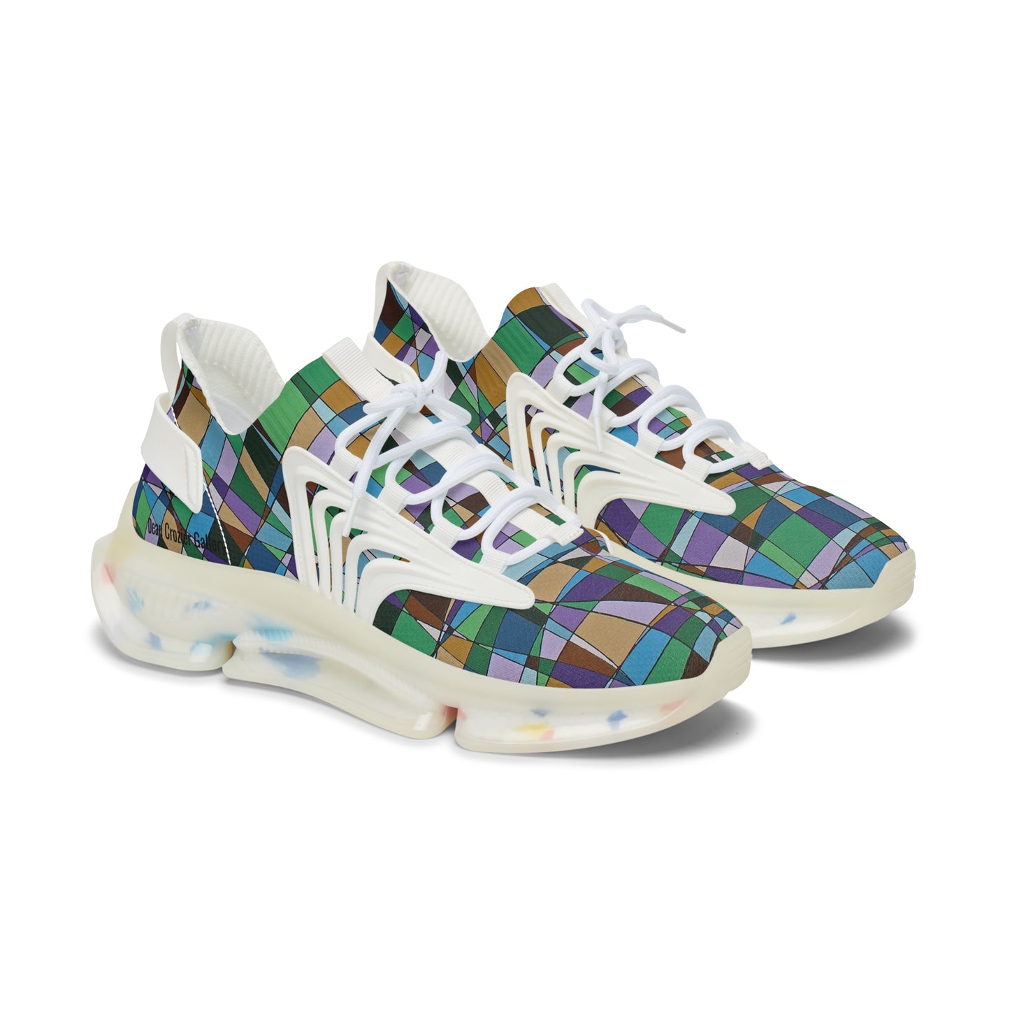 Jacaranda  Women's Mesh Sneakers — light casual purples  in this abstract floral design
