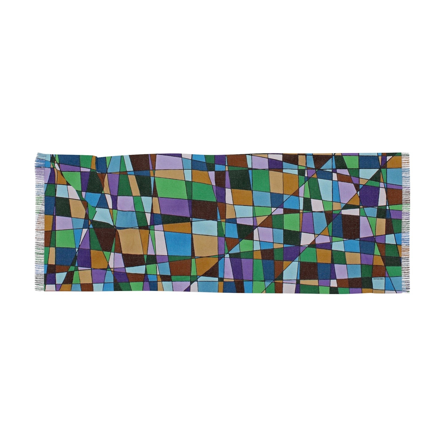 JACARANDA floral scarf — an abstract geometric spring tree detail from the artwork of Dean Crozier
