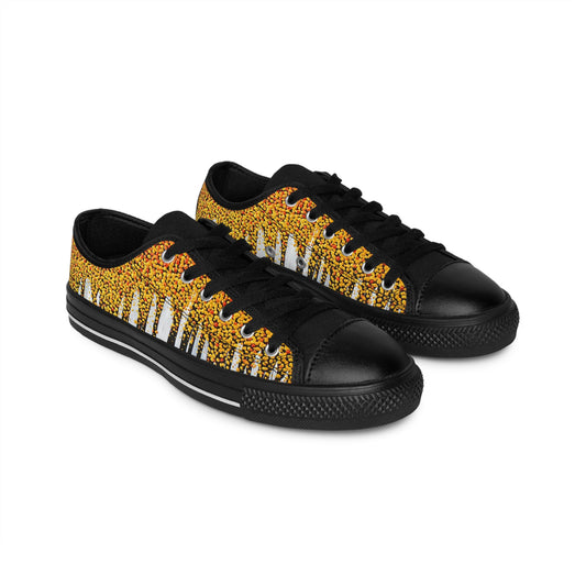 Golden leaves falling women's sneakers - casual sneakers featuring a detail from the artwork ABSCISSION