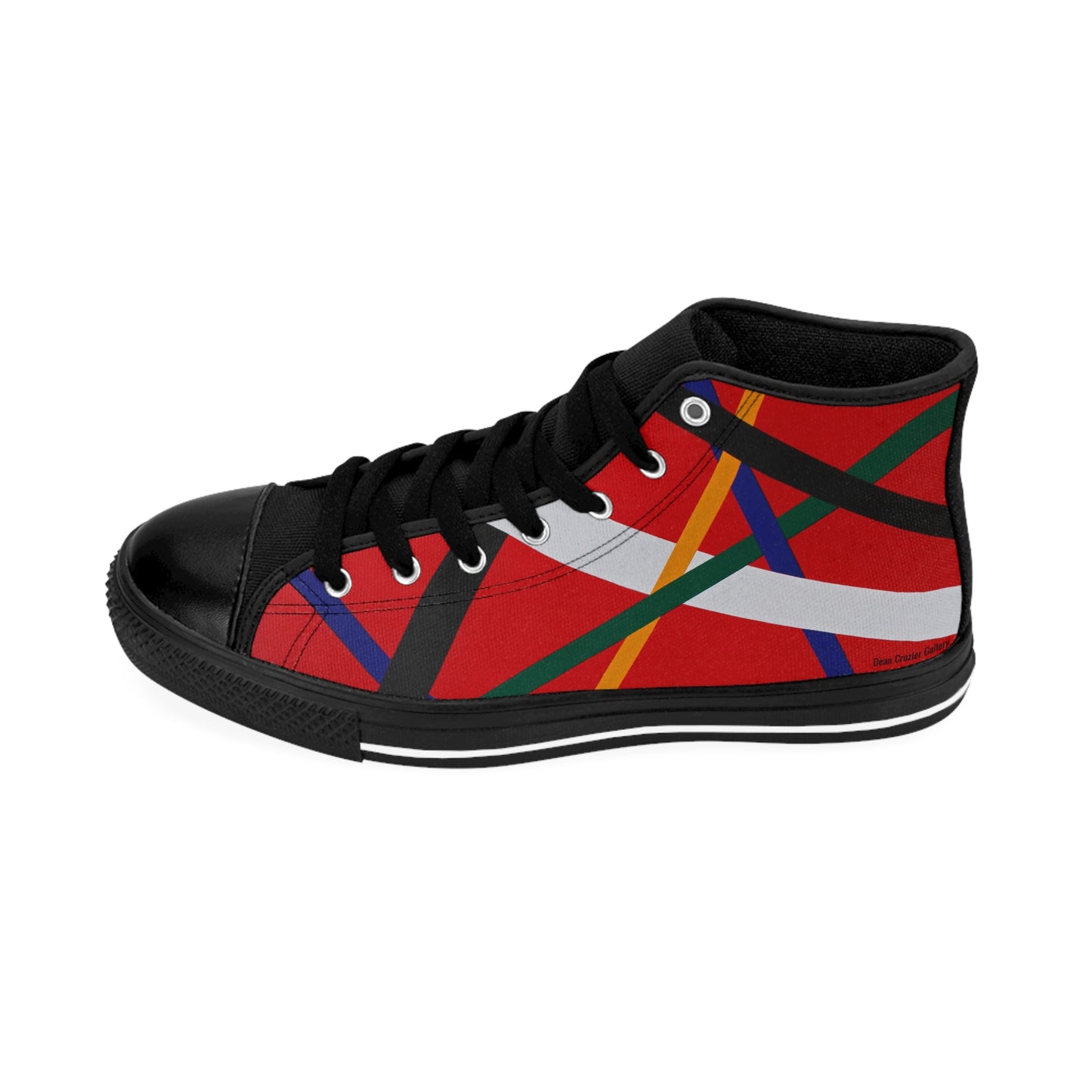 Men's Classic Sneakers — a bold geometric image from the painting RED by Dean Crozier