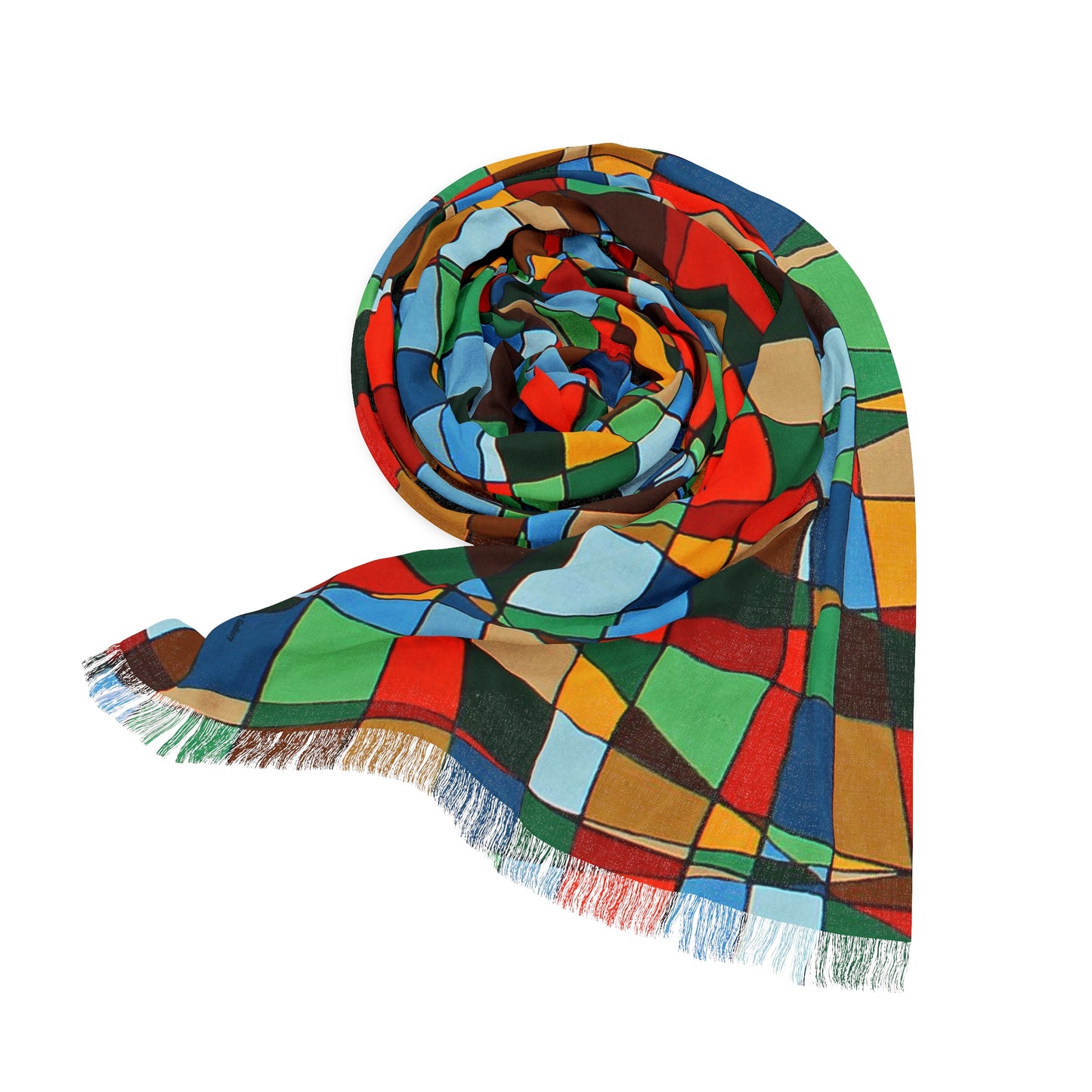 POINCIANA floral scarf —a geometric canopy art scarf depicting the artwork of Dean Crozier