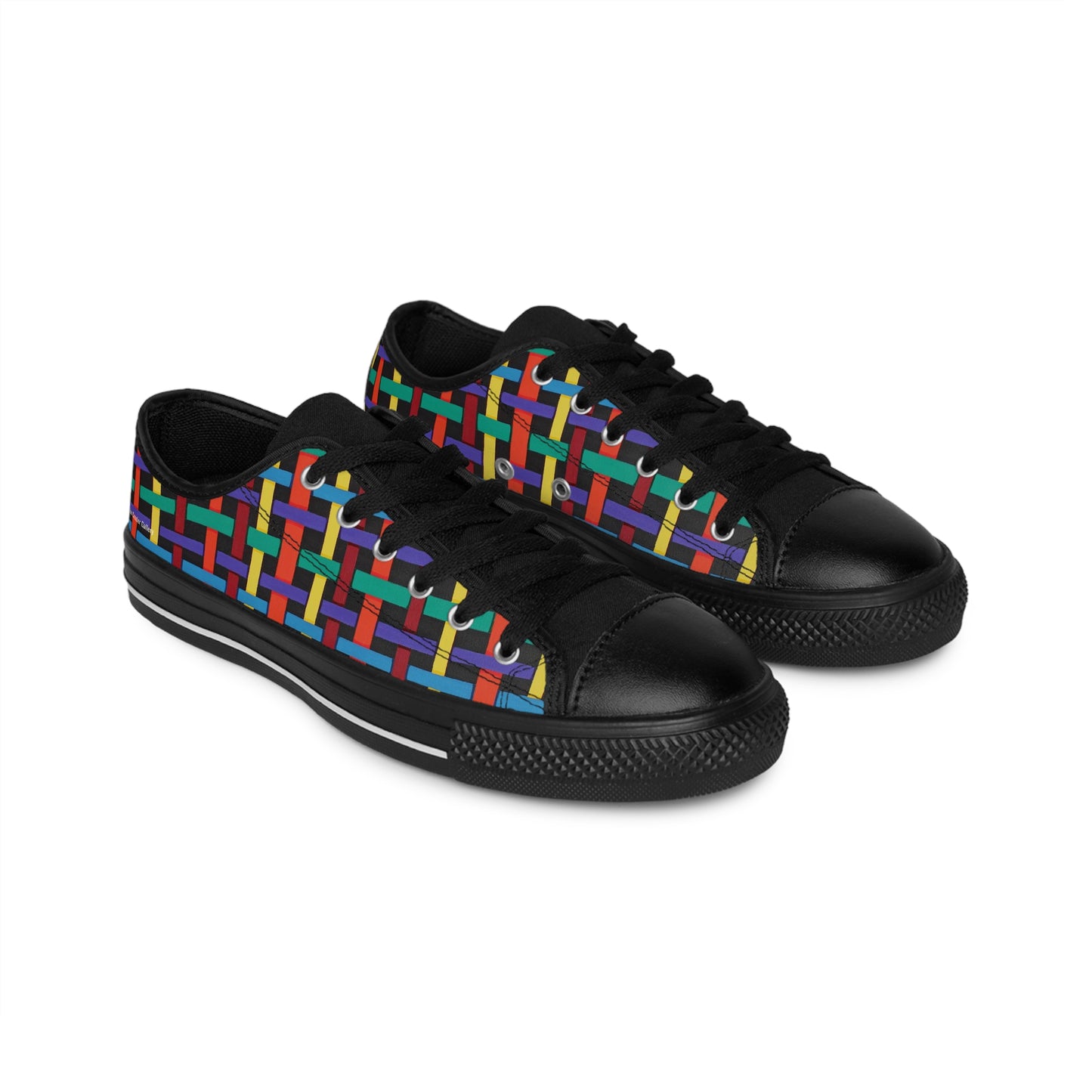 Colorful woven pattern women's sneakers - casual sneakers featuring a detail from the artwork RIBBON