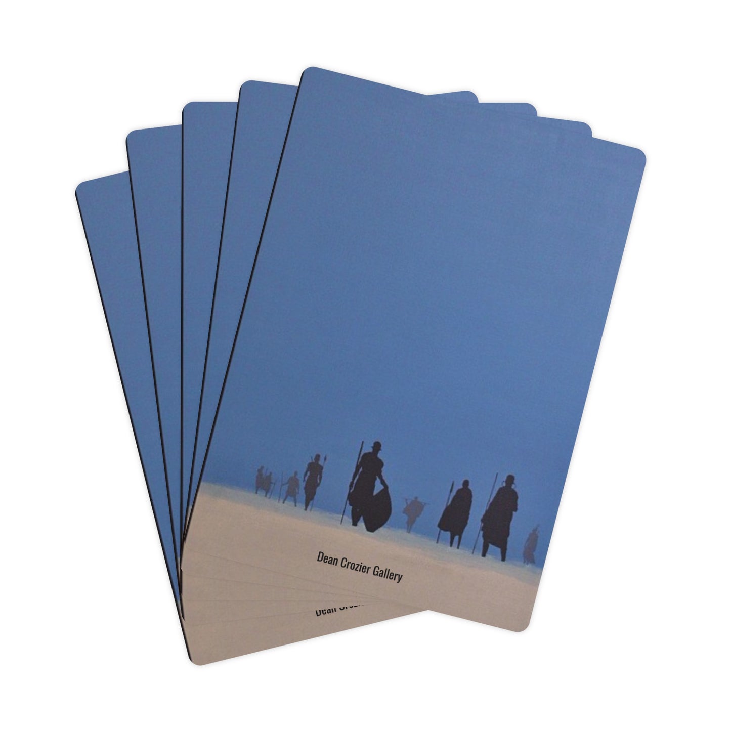 THE WARRIORS — African warriors silhouetted in a hot summer desert form the bases of these artwork playing cards.