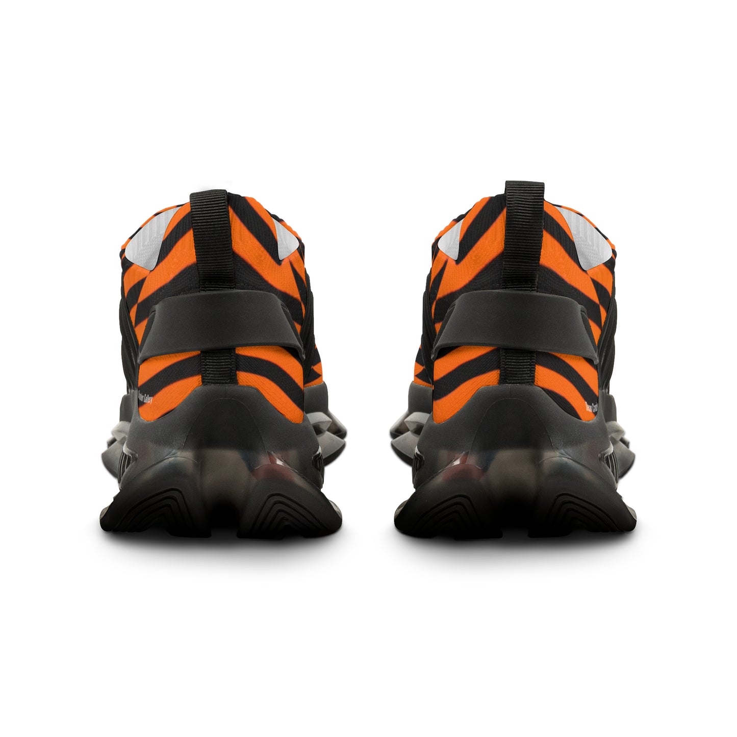OPTICS 1 these bold blue & orange striped men's mesh sneakers featuring the artwork of Dean Crozier creates a vibrant athletic shoes