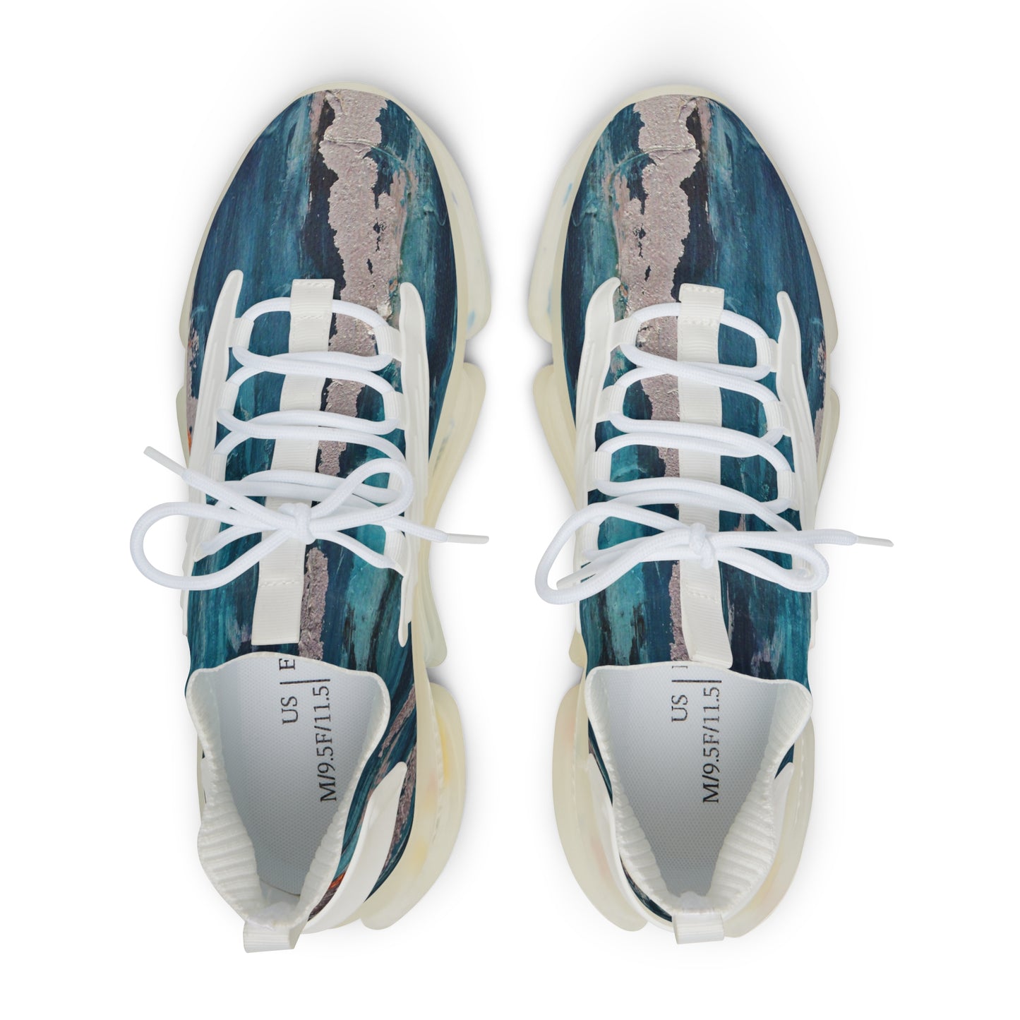 SILVER STREAK a blue & silver abstract mesh sneakers — electric streaks blend with this statement men's sneaker.