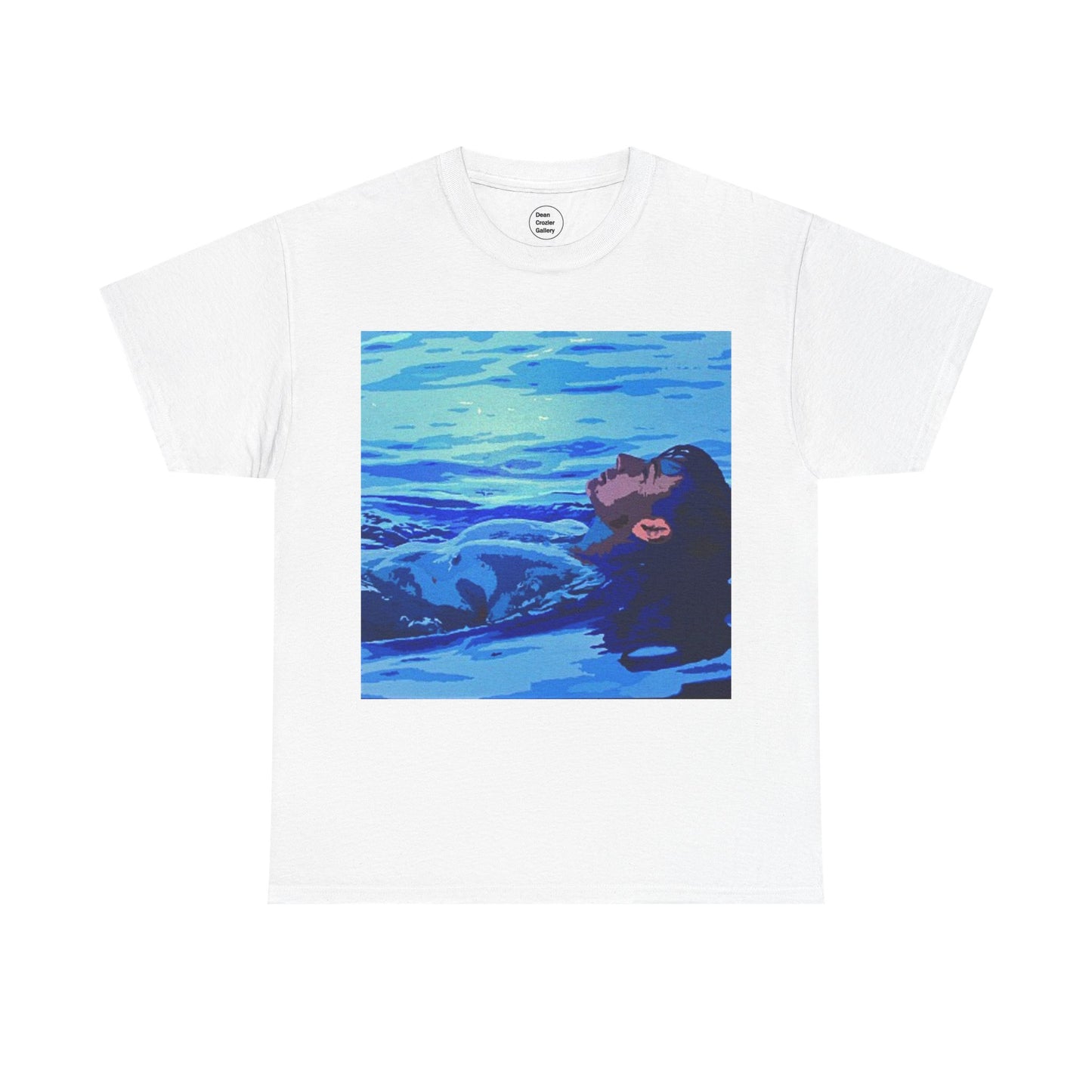 REPOSE - WATER this T-shirt features a male figure floats on a pool of cool water in this abstract portrait from the Dean Crozier Gallery.