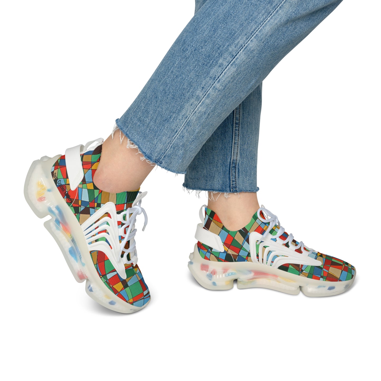 POINCIANA bloom mesh sneakers — a geometric floral spring design by Dean Crozier