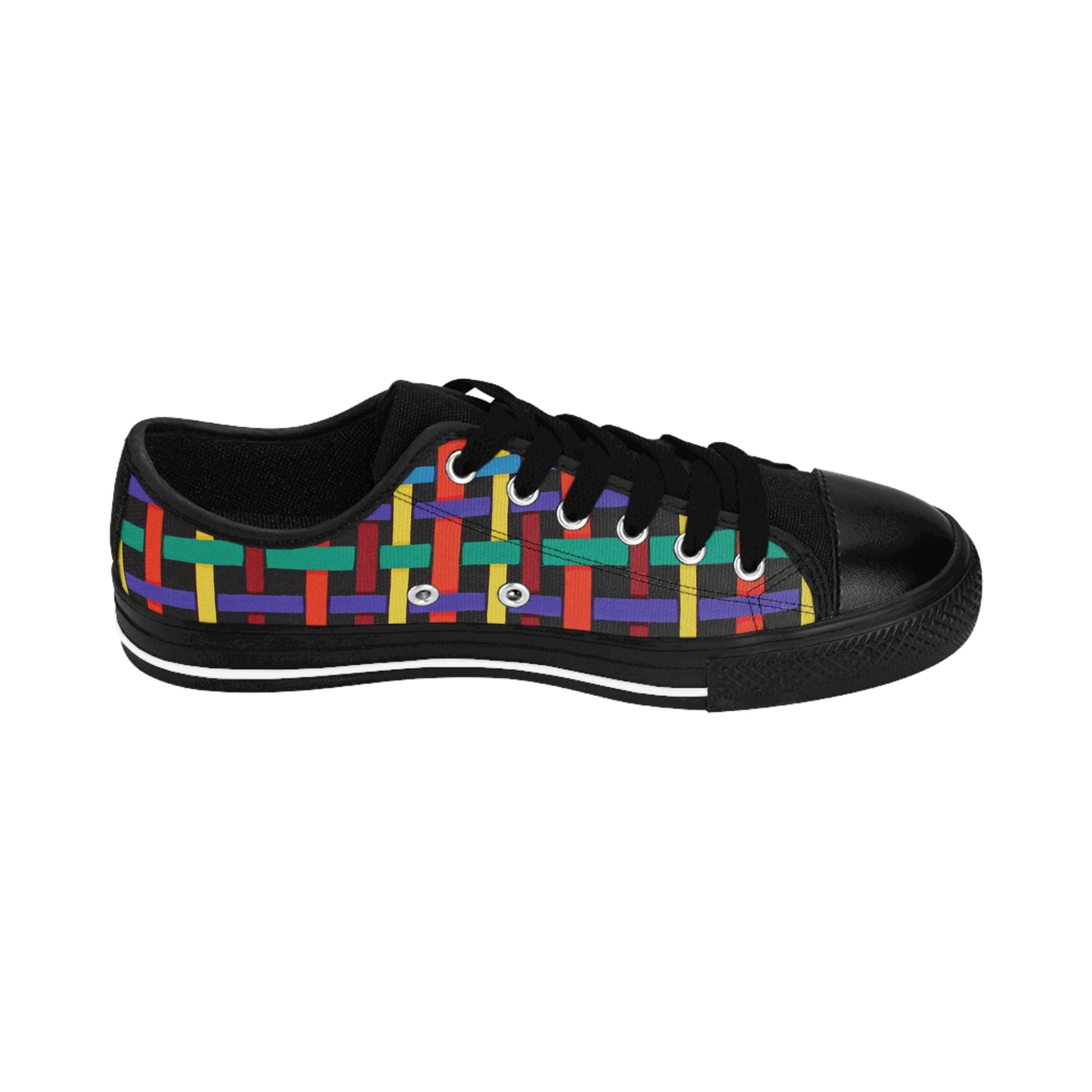 Colorful woven pattern women's sneakers - casual sneakers featuring a detail from the artwork RIBBON
