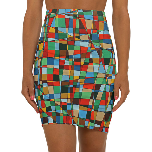 Pencil Skirt — featured an abstract depiction of the spring flowering tree POINCIANA