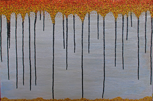 ABSCISSION 2 The rustle of autumn leaves. An autumn abstract landscape artwork.