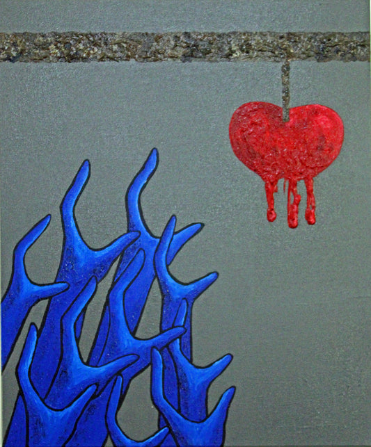 BLOOD LUST 2 Control of the masses through the false promise of fruit. A modern abstract artwork.