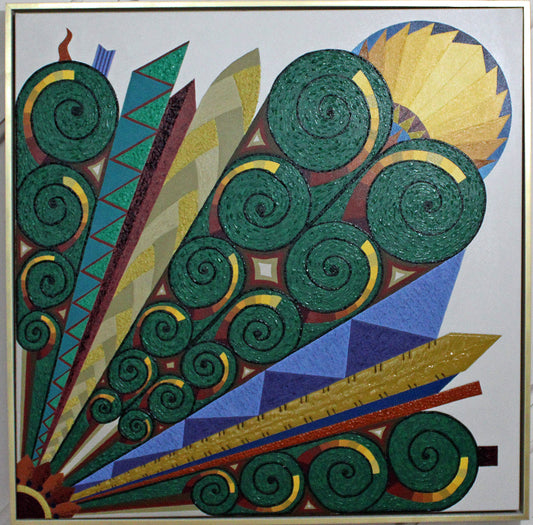 CEILING a textural painting inspired by the metal ceilings of Australian federation homes.