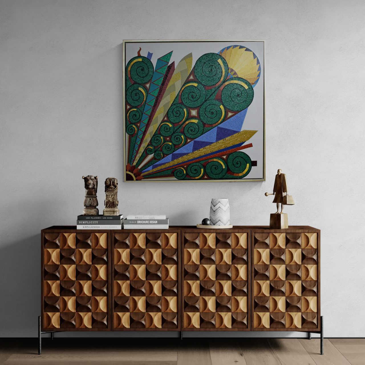 CEILING a textural painting inspired by the metal ceilings of Australian federation homes.