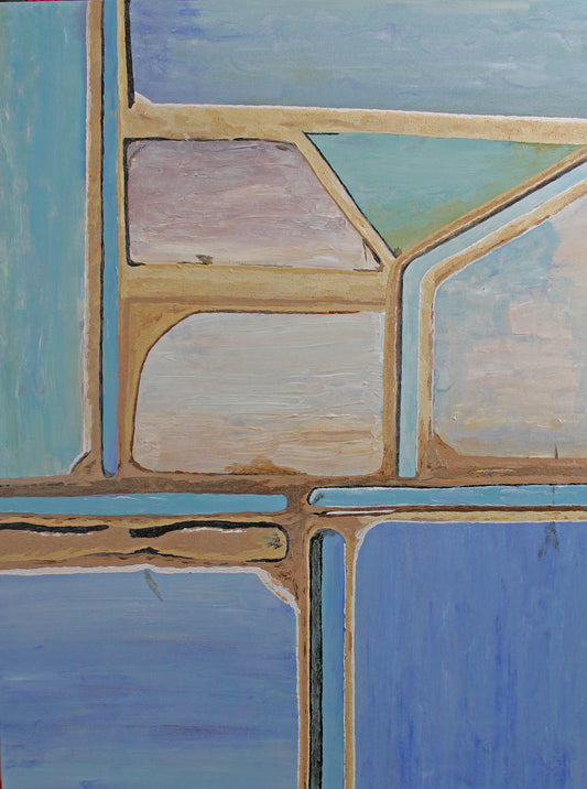SALT PANS 4 paintings for a natural cool decor.