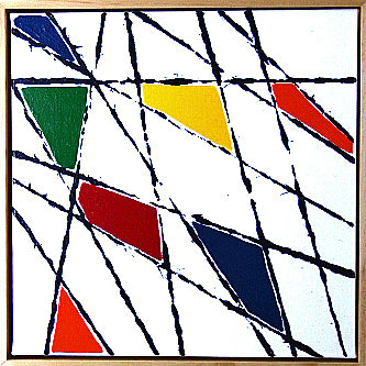 STRING THEORY 2 is a small work with a bright and colourful abstract image.