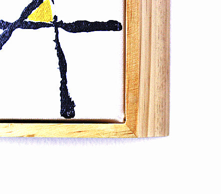 STRING THEORY 1 a geometric abstract with pops of primary colour.