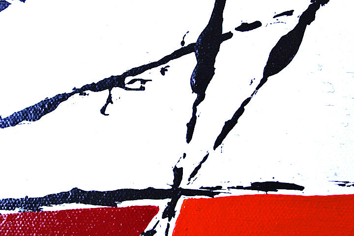 STRING THEORY 1 a geometric abstract with pops of primary colour.