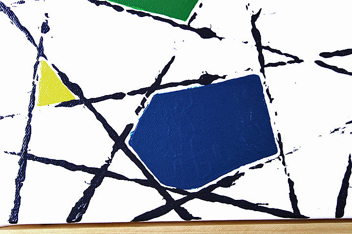 STRING THEORY 3 is an abstract painting with a clean fresh and colourful abstract design.