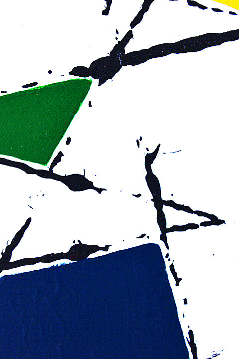 STRING THEORY 3 is an abstract painting with a clean fresh and colourful abstract design.