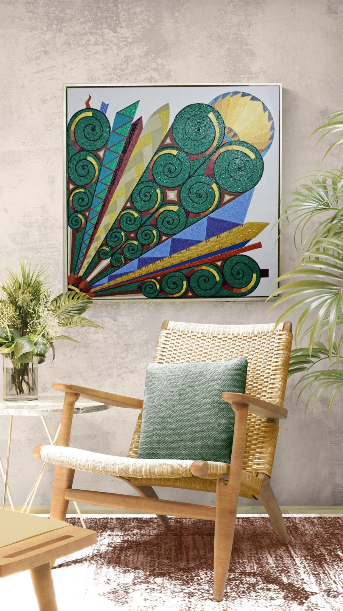 CEILING a textural painting inspired by the metal ceilings of Australian federation homes.