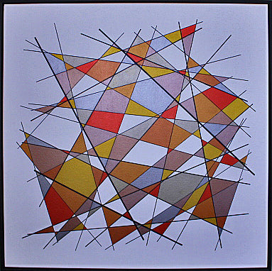TARNISH 1 Dean Crozier’s geometric abstract painting uses shimmering metallics to reflect on the fading role of physical money—an ideal contemporary Australian artwork for modern art collectors.