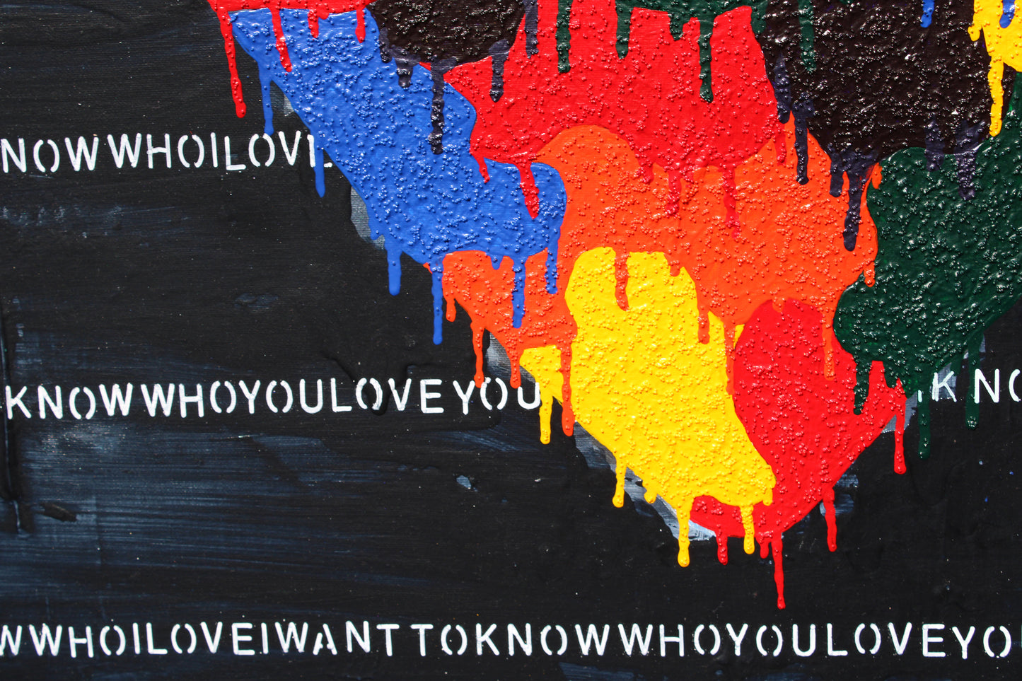 YOU WANT TO KNOW WHO I LOVE a strong statement artwork with a beautiful image.