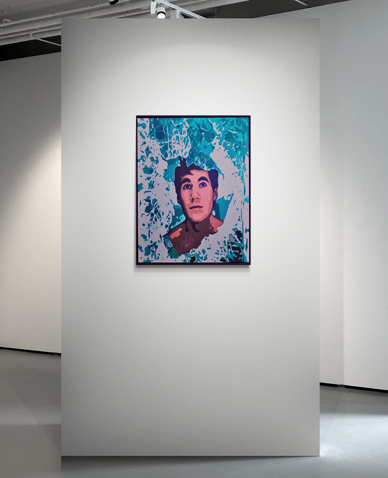 ENCOUNTERS #1 ALEX THROUGH THE BROKEN GLASS An abstract portrait of a young man seen through broken blue‑green glass. ‘Alex through the Broken Glass’ by Australian artist Dean Crozier explores memory, emotion and fading love in the ENCOUNTERS series.”
